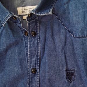 Zara denim shirt for men in sizes M
